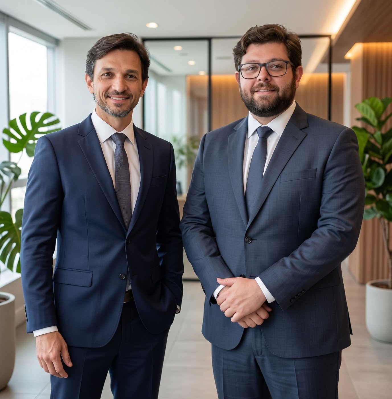 Os advogados Rodrigo Agum e Eliseu Agum no escritório